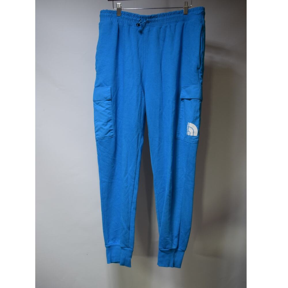 The North Face Blue Cargo Jogger Sweatpants Men’s Large Nylon Pocket Detail